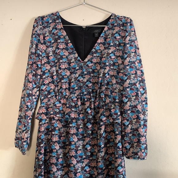 J.CREW RUFFLE-HEM DRESS IN PAISLEY FLORAL SIZE 4T BLACK-MULTI - Picture 5 of 11